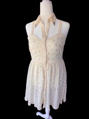 Millau Cream Star Stud Midi Dress – Size M